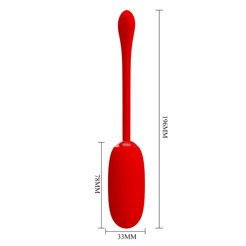 PRETTY LOVE - JULIUS WATERPROOF & RECHARGEABLE VIBRATING EGG RED