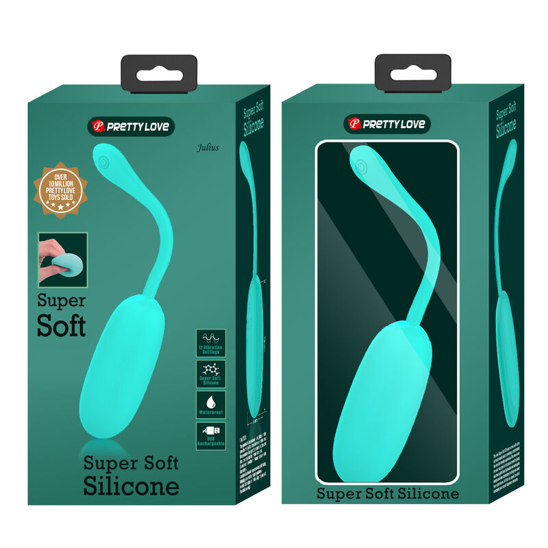 PRETTY LOVE - JULIUS WATERPROOF & RECHARGEABLE VIBRATING EGG AQUA GREEN