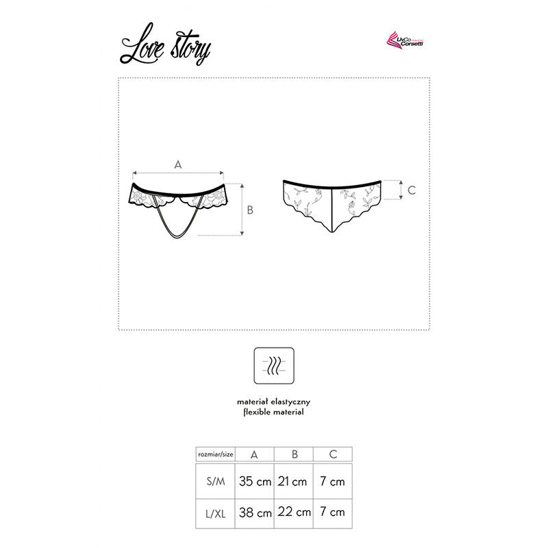 LIVCO CORSETTI FASHION - LOVE STORY LC 90679 CROTCHLESS PANTY BLACK S/M