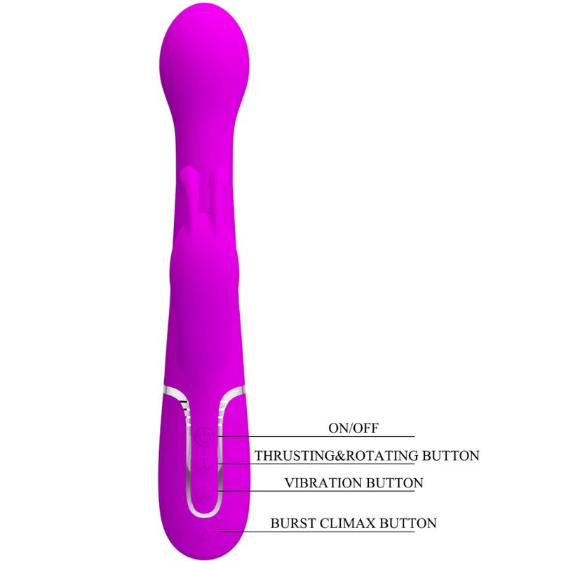 PRETTY LOVE - DEJON 3 IN 1 MULTIFUNCTION VIOLET RABBIT VIBRATOR