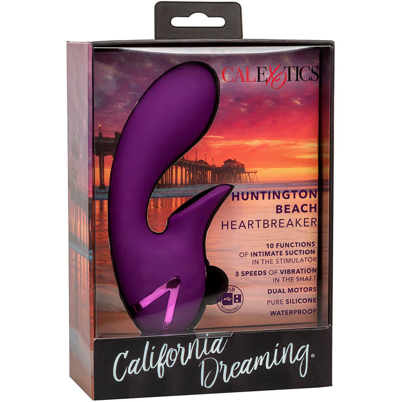 CALEXOTICS - HUNTINGTON BEACH HEARTBREAKER STIMULATOR & SUCTIONER PURPLE BY CALIFORNIA DREAMING