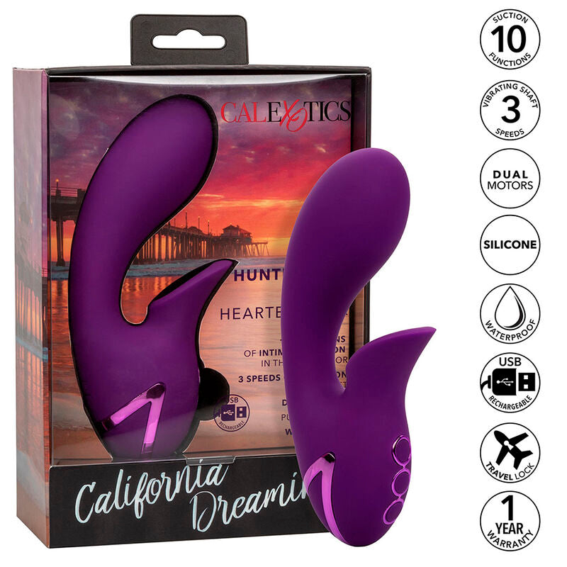 CALEXOTICS - HUNTINGTON BEACH HEARTBREAKER STIMULATOR & SUCTIONER PURPLE BY CALIFORNIA DREAMING