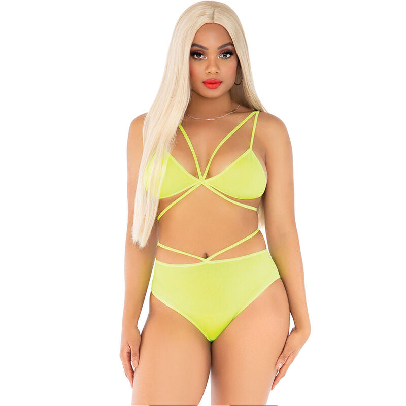LEG AVENUE - YELLOW STRAP TOP & PANTIES
