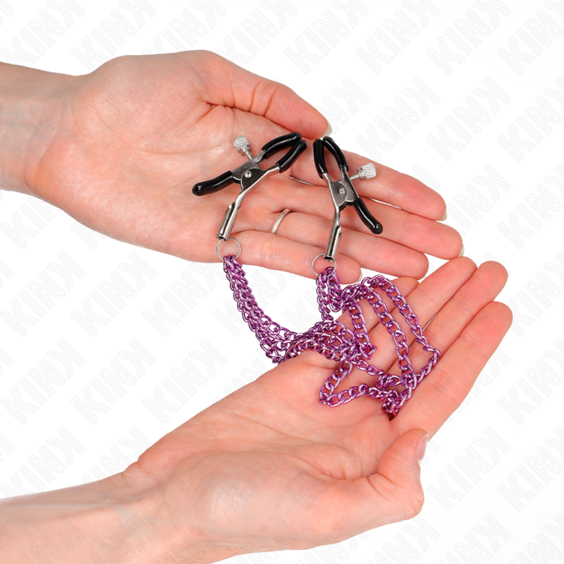 KINK - PURPLE TRIPLE CHAIN NIPPLE CLAMPS 20/23/28 CM