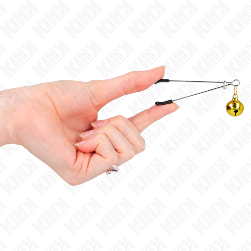 KINK - THIN NIPPLE CLAMPS WITH GOLDEN BELL 7 CM