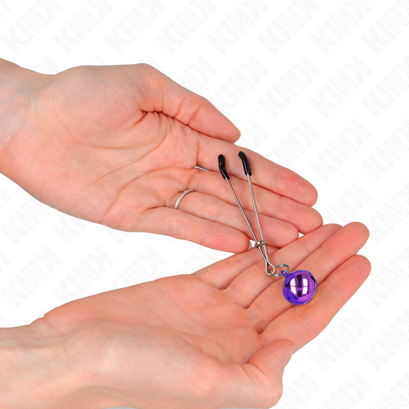 KINK - THIN NIPPLE CLAMPS WITH VIOLET BELL 7 CM