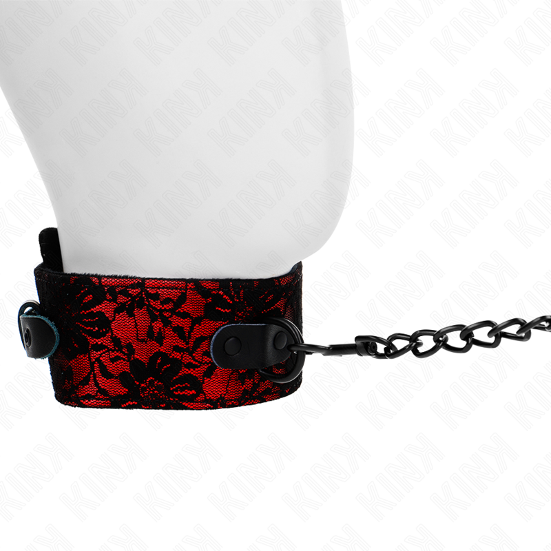 KINK - 105 CM LACE BELT COLLAR WITH REAL LEATHER BELT 44 X 5.5 CM