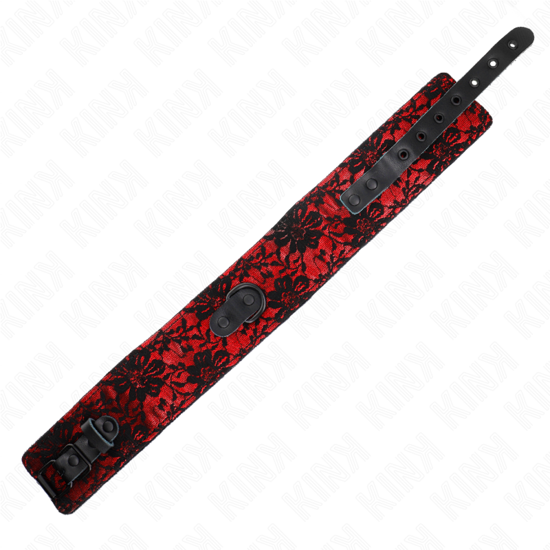 KINK - 105 CM LACE BELT COLLAR WITH REAL LEATHER BELT 44 X 5.5 CM