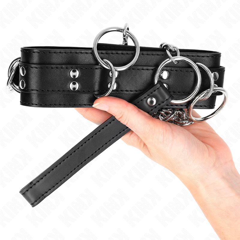 KINK - 80 CM BONDAGE 3 RINGS 53 X 5 CM BELT COLLAR