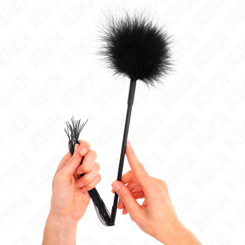 KINK - 47 CM SILICONE TICKLE WHIP WITH FEATHERS