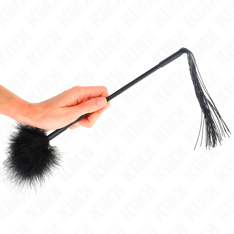 KINK - 47 CM SILICONE TICKLE WHIP WITH FEATHERS