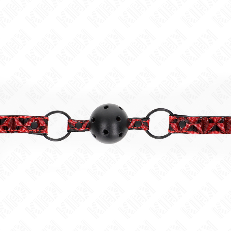 KINK - 4.5 CM BALL GAG WITH DIAMOND PATTERN MODEL 2 64.5 CM ADJUSTABLE 42-60 CM