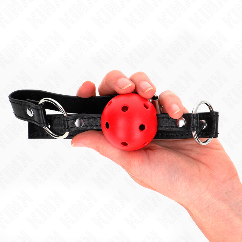KINK - 4.5 CM RED HARD HOLLOW BALL GAG MODEL 1 63.5 X 2 CM