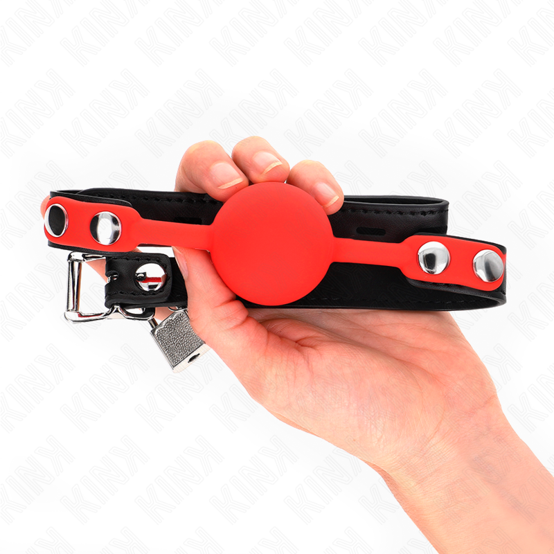 KINK - 4 CM SILICONE BALL GAG WITH PADLOCK 60 x 2 CM