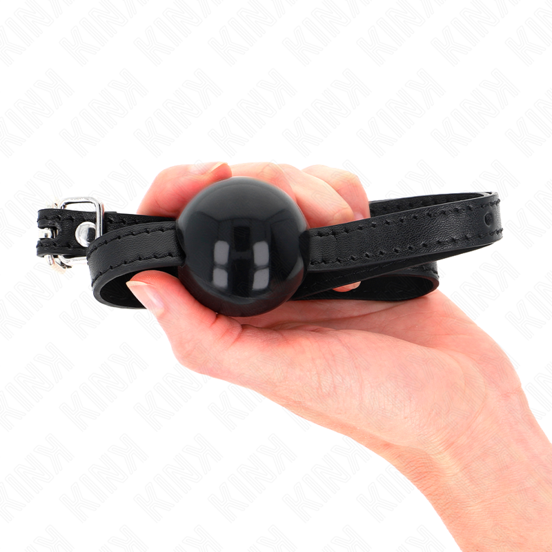 KINK - 4 CM SOLID SINGLE BLACK BALL GAG 65 x 1.5 CM