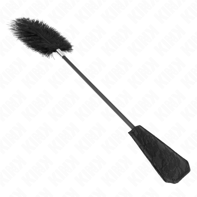 KINK - OSTRICH FEATHERS TICKLE PADDLE WITH LACE 56 CM