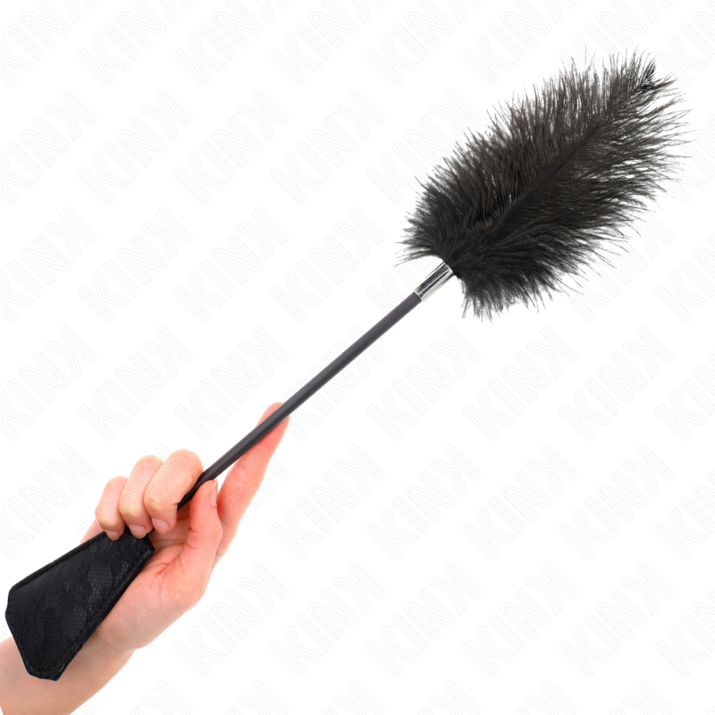 KINK - OSTRICH FEATHERS TICKLE PADDLE WITH LACE 56 CM