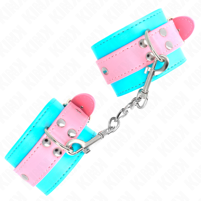 KINK - CHIC BLUE / PINK ADJUSTABLE WRISTBANDS 16-28 CM X 5 CM