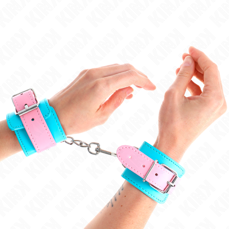 KINK - CHIC BLUE / PINK ADJUSTABLE WRISTBANDS 16-28 CM X 5 CM