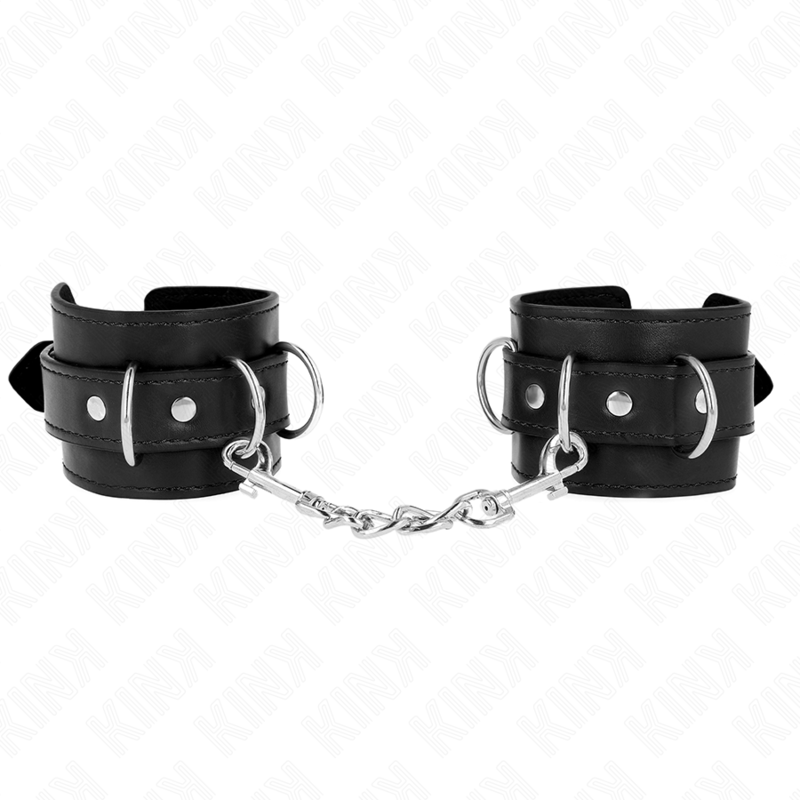 KINK - 3 D-RING ADJUSTABLE WRISTBANDS BLACK 17.5-25 CM X 6 CM
