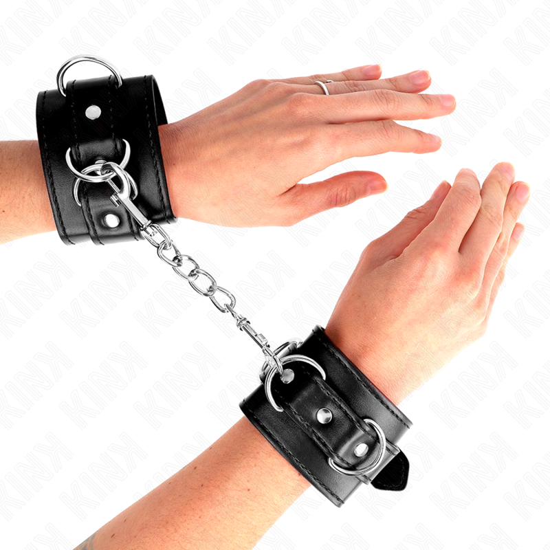 KINK - 3 D-RING ADJUSTABLE WRISTBANDS BLACK 17.5-25 CM X 6 CM