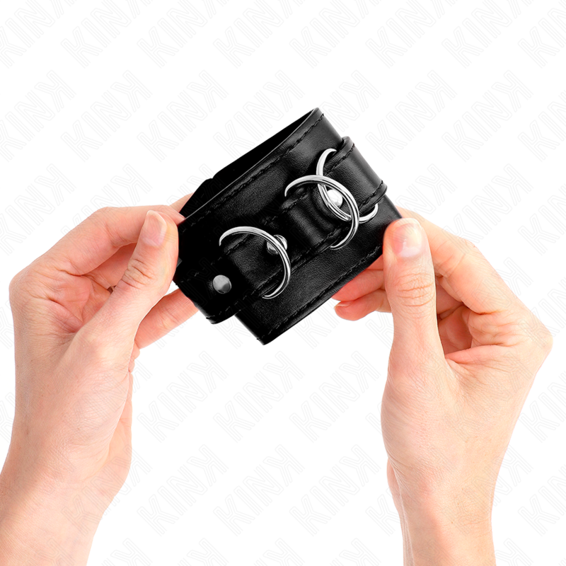KINK - 3 D-RING ADJUSTABLE WRISTBANDS BLACK 17.5-25 CM X 6 CM