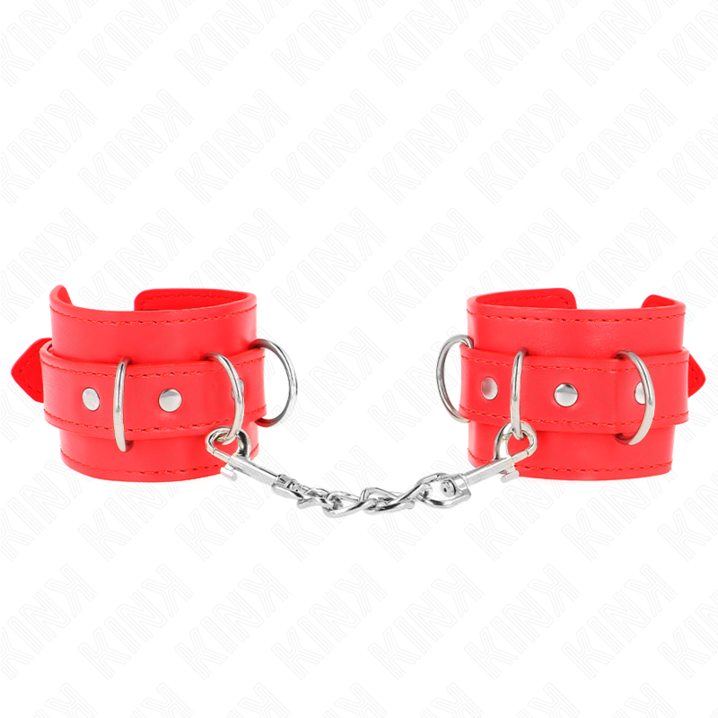 KINK - 3 D-RING ADJUSTABLE WRISTBANDS RED 17.5-25 CM X 6 CM
