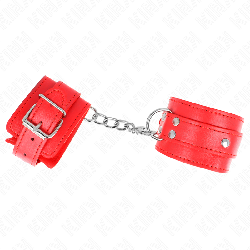 KINK - 3 D-RING ADJUSTABLE WRISTBANDS RED 17.5-25 CM X 6 CM