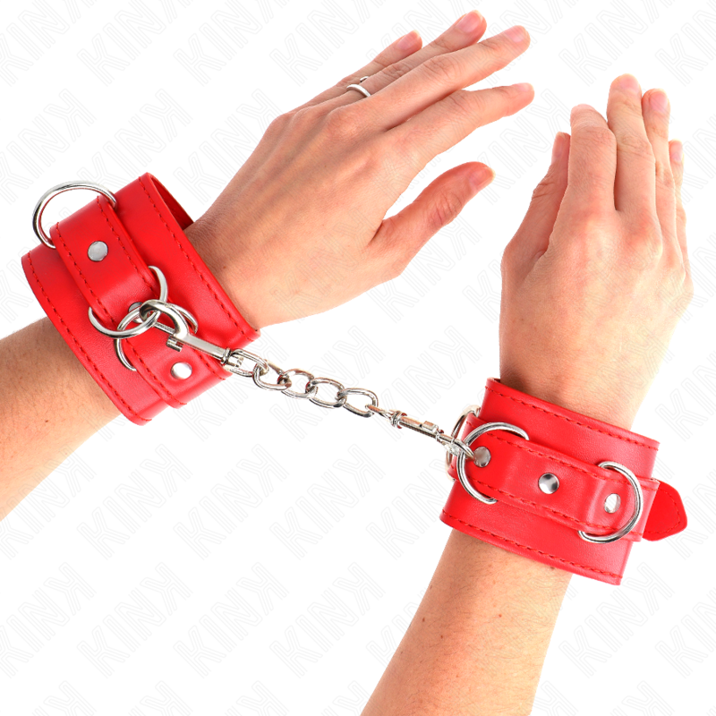 KINK - 3 D-RING ADJUSTABLE WRISTBANDS RED 17.5-25 CM X 6 CM