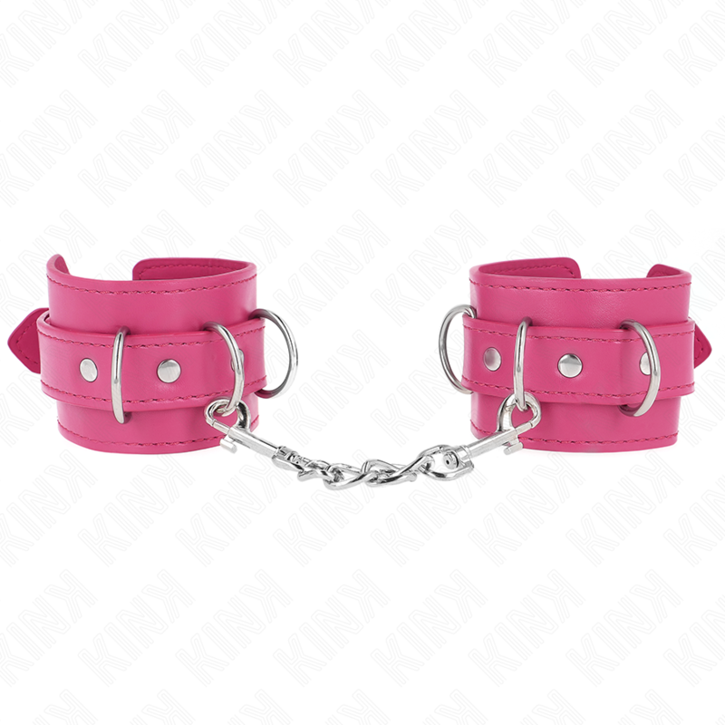 KINK - ADJUSTABLE 3 D-RING WRISTBANDS PINK 17.5-25 CM X 6 CM