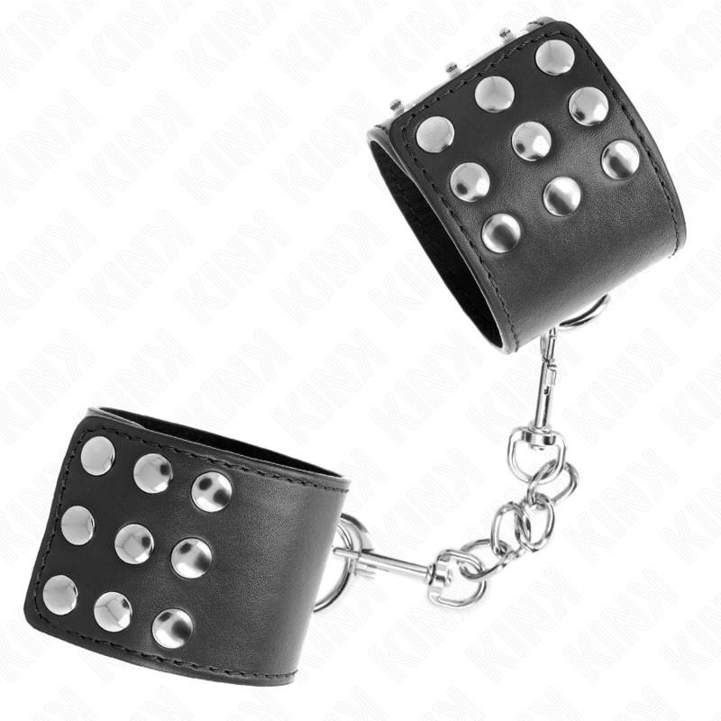 KINK - ADJUSTABLE SNAP CLOSURE WRISTBANDS BLACK 19-24 CM X 5.5 CM