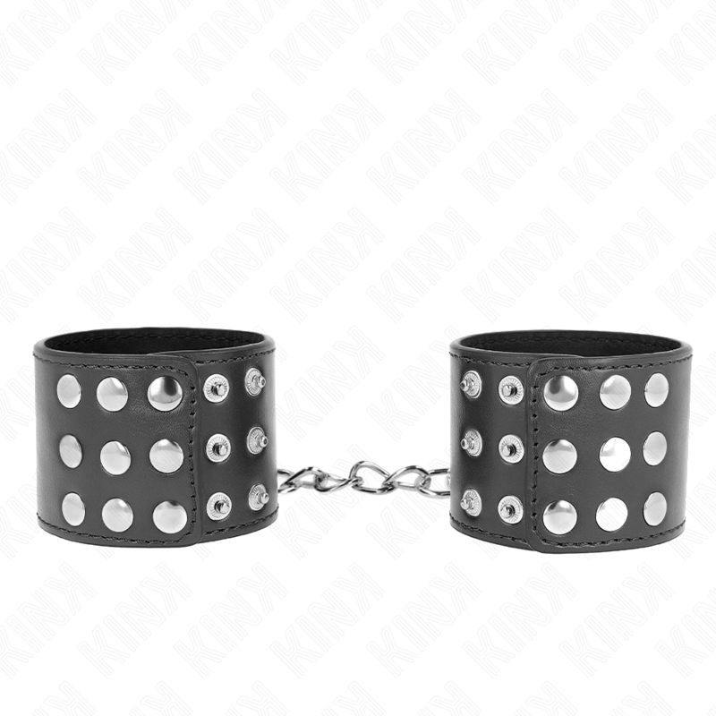 KINK - ADJUSTABLE SNAP CLOSURE WRISTBANDS BLACK 19-24 CM X 5.5 CM