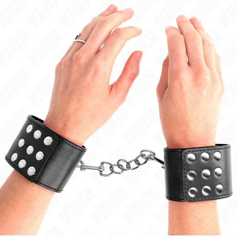 KINK - ADJUSTABLE SNAP CLOSURE WRISTBANDS BLACK 19-24 CM X 5.5 CM
