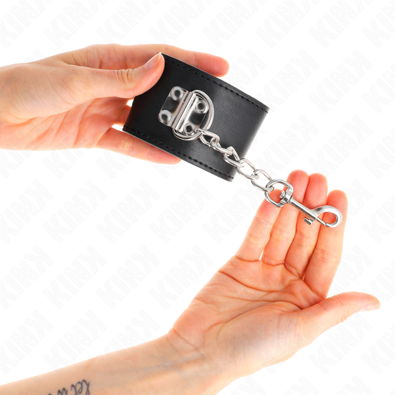 KINK - ADJUSTABLE BLACK PADLOCK WRISTBANDS 16-23 CM X 5.5 CM