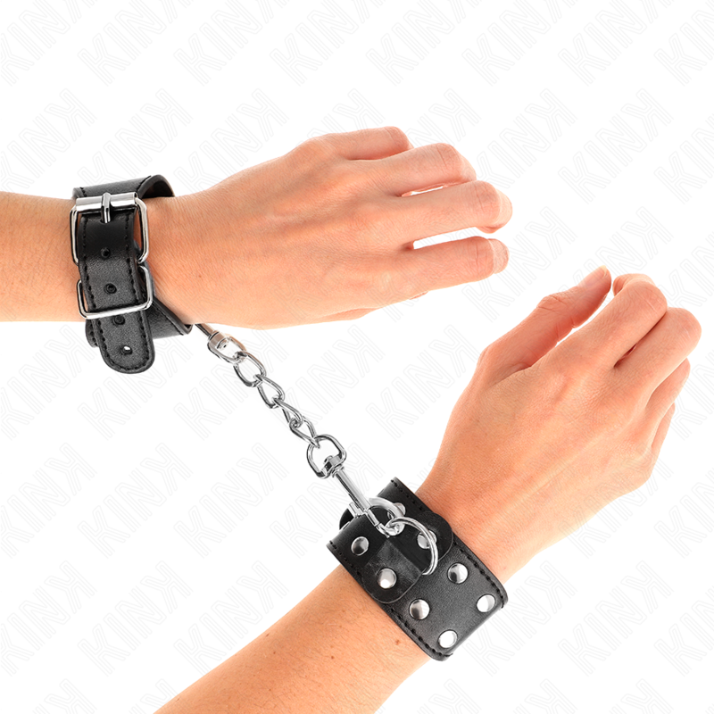 KINK - ADJUSTABLE DOUBLE STUD LINE WRISTBANDS BLACK