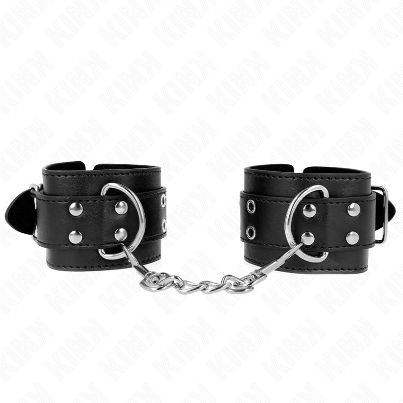 KINK - BLACK DOUBLE STUD LINE WRISTBANDS ADJUSTABLE 19-26 CM