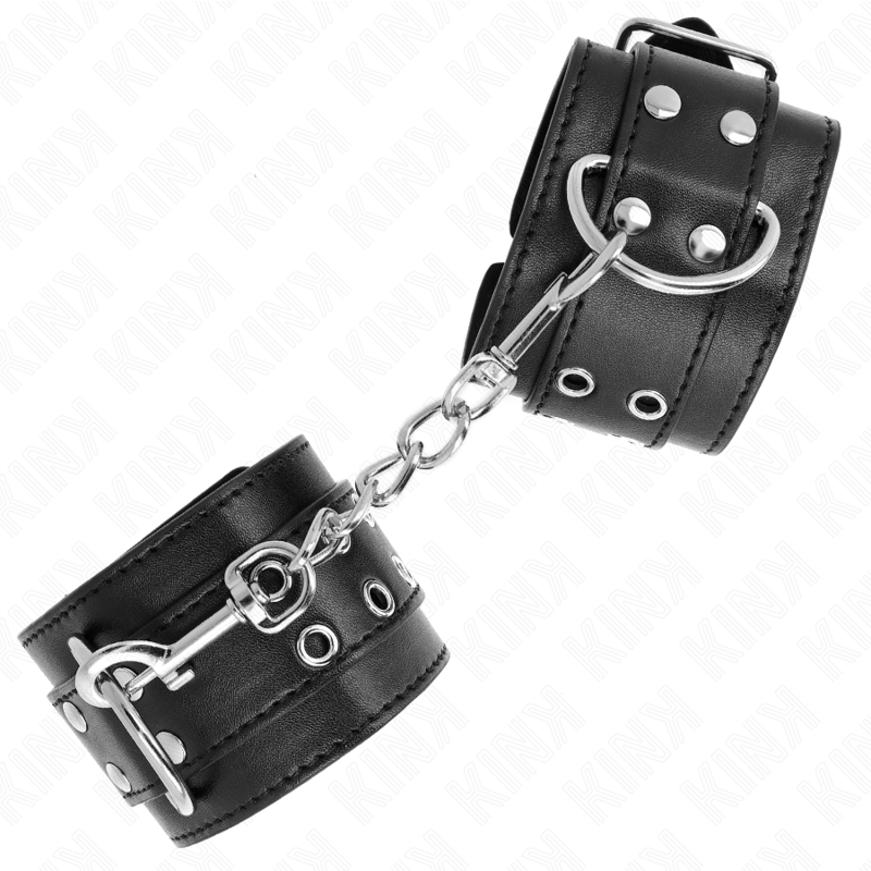 KINK - BLACK DOUBLE STUD LINE WRISTBANDS ADJUSTABLE 19-26 CM