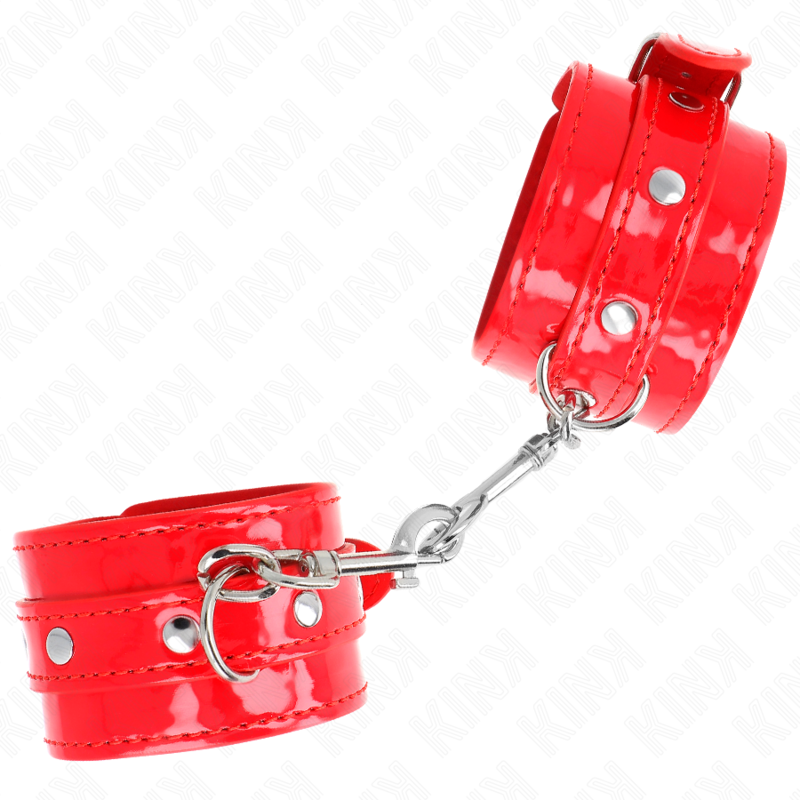 KINK - RED STUDDED WRISTBANDS ADJUSTABLE 23-33 CM