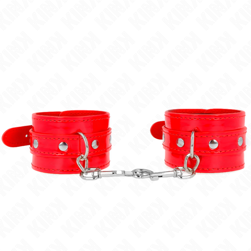 KINK - RED STUDDED WRISTBANDS ADJUSTABLE 23-33 CM