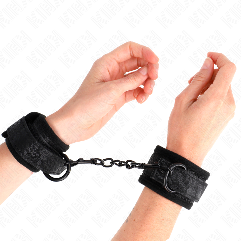 KINK - ADJUSTABLE NEOPRENE LACE WRISTBANDS BLACK 20-29 CM X 5 CM