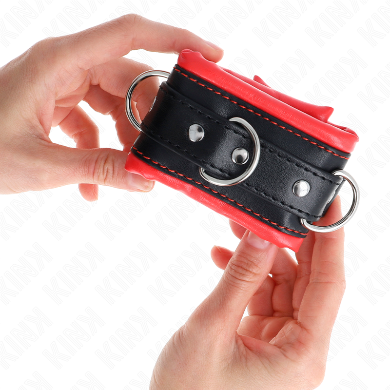 KINK - HEAVY STYLE WRISTBANDS RED LINING ADJUSTABLE 20-30 CM X 6 CM