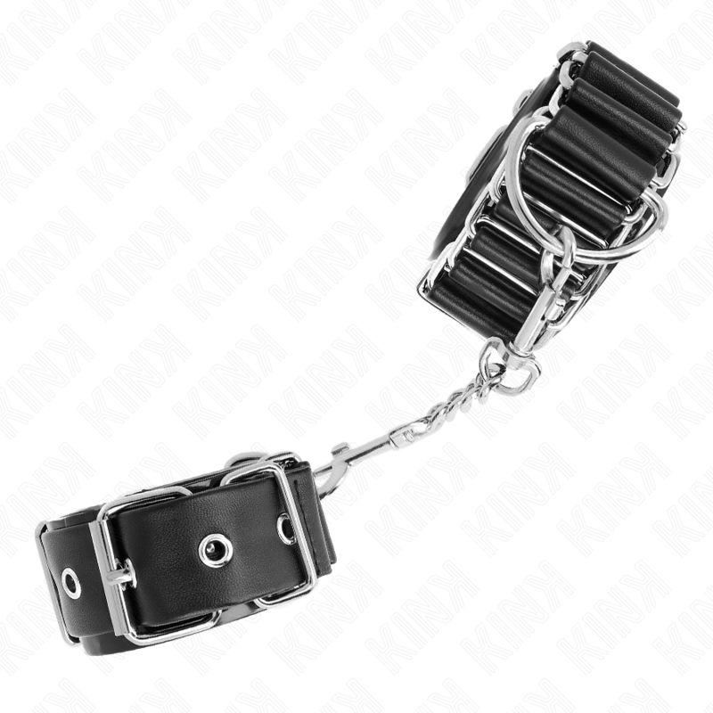 KINK - ADJUSTABLE BLACK HINGE THIN WRISTBANDS 16-22 CM X 3.5 CM