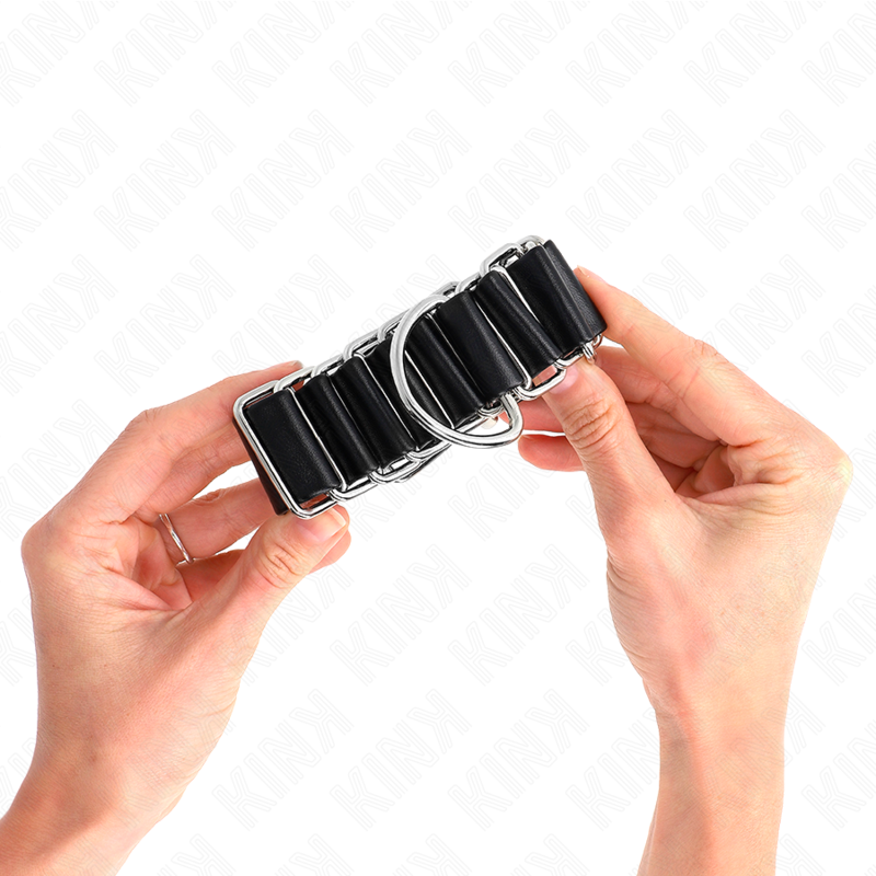 KINK - ADJUSTABLE BLACK HINGE THIN WRISTBANDS 16-22 CM X 3.5 CM