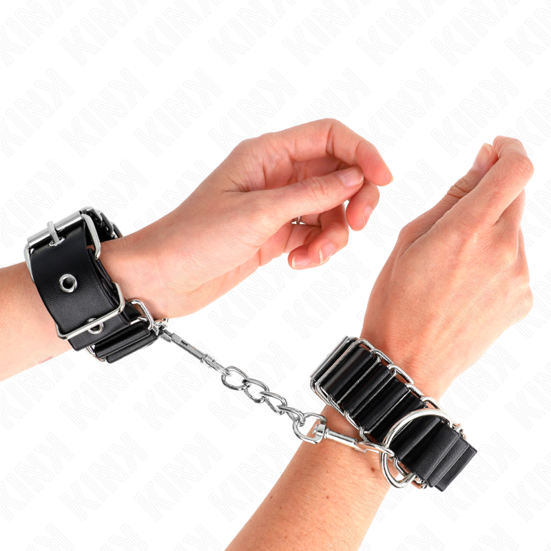 KINK - ADJUSTABLE BLACK HINGE THIN WRISTBANDS 16-22 CM X 3.5 CM