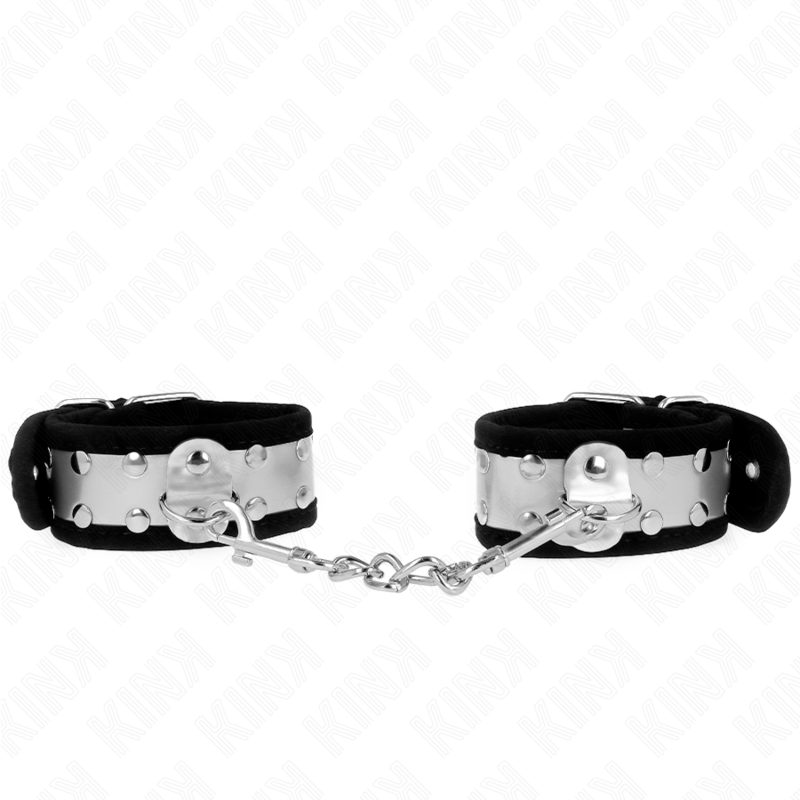 KINK - THIN BLACK/SILVER WRISTBANDS 30 X 4 CM