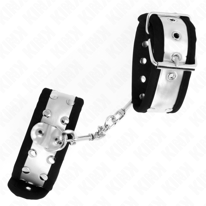 KINK - THIN BLACK/SILVER WRISTBANDS 30 X 4 CM