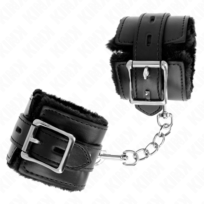 KINK - BLACK SQUARE HOLE LINED WRISTBANDS AND ADJUSTABLE BLACK STRAP 17-29 CM X 6 CM