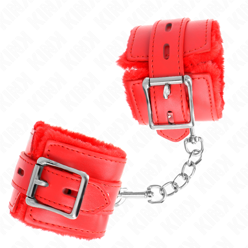 KINK - WRISTBANDS LINED WITH RED SQUARE HOLES AND ADJUSTABLE RED STRAP 17-29 CM X 6 CM