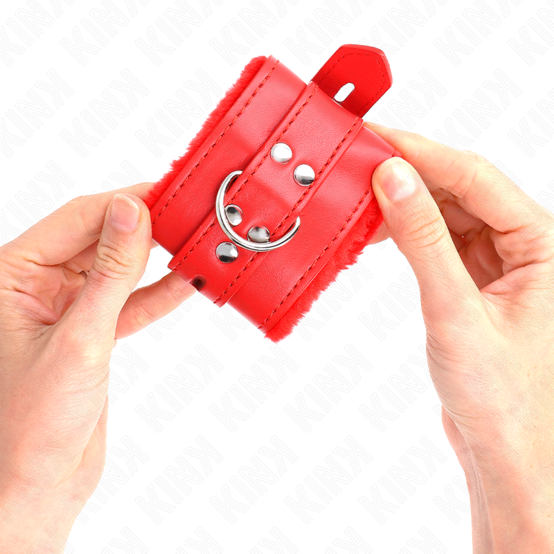 KINK - WRISTBANDS LINED WITH RED SQUARE HOLES AND ADJUSTABLE RED STRAP 17-29 CM X 6 CM