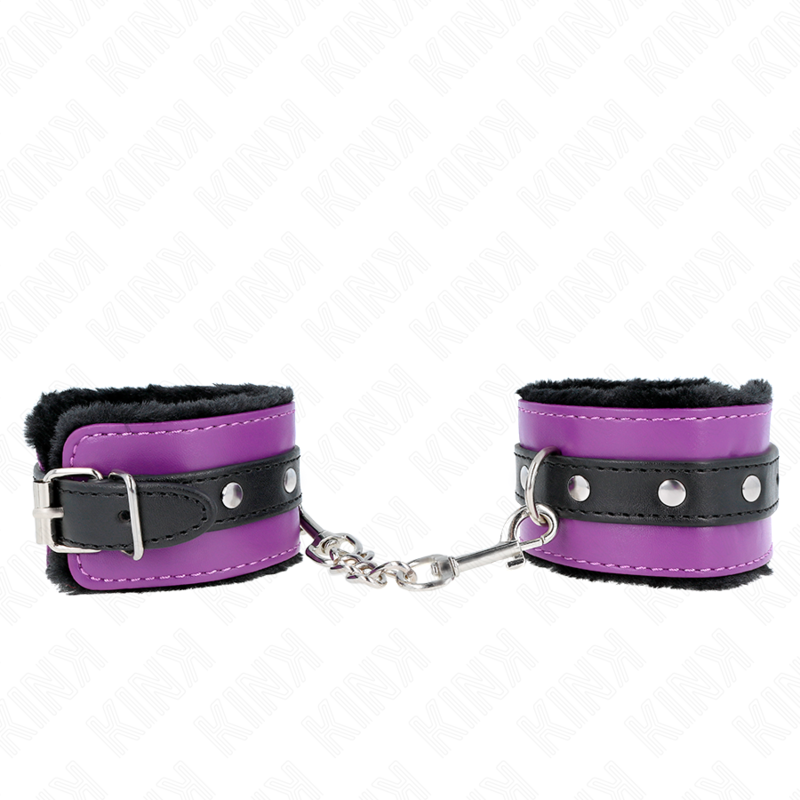 KINK - PREMIUM BLACK LINED WRISTBANDS WITH ADJUSTABLE PURPLE/BLACK STRAP 17-29 CM X 6 CM